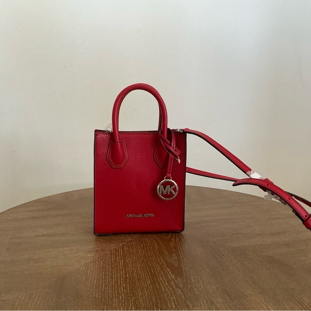 Michael Kors Mercer Extra-Small Pebbled Leather Crossbody Bag - Picture 5 of 7